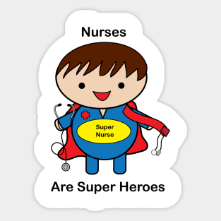 Nurse Male Super Hero Sticker